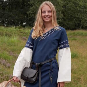 Blue and White Dress, 12th Century Bliaut