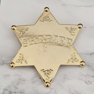 Sheriffin merkki: klassinen kiiltävä sheriffin tähti, kullattu