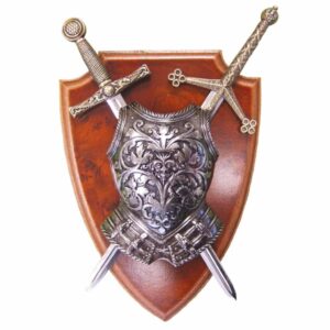 Haarniskavaakuna kahdella kirjeenavaajamiekalla