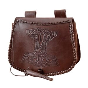 Leather Bag with Thor's Hammer