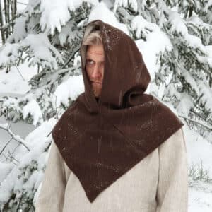 Woolen Viking Hood with Linen Lining