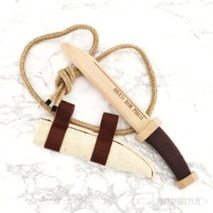 Viking Sax Knife with Felt Scabbard and Belt, wooden