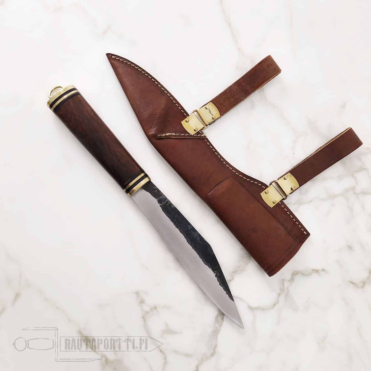 Hand Forged Viking Seax with Horizontal Sheath