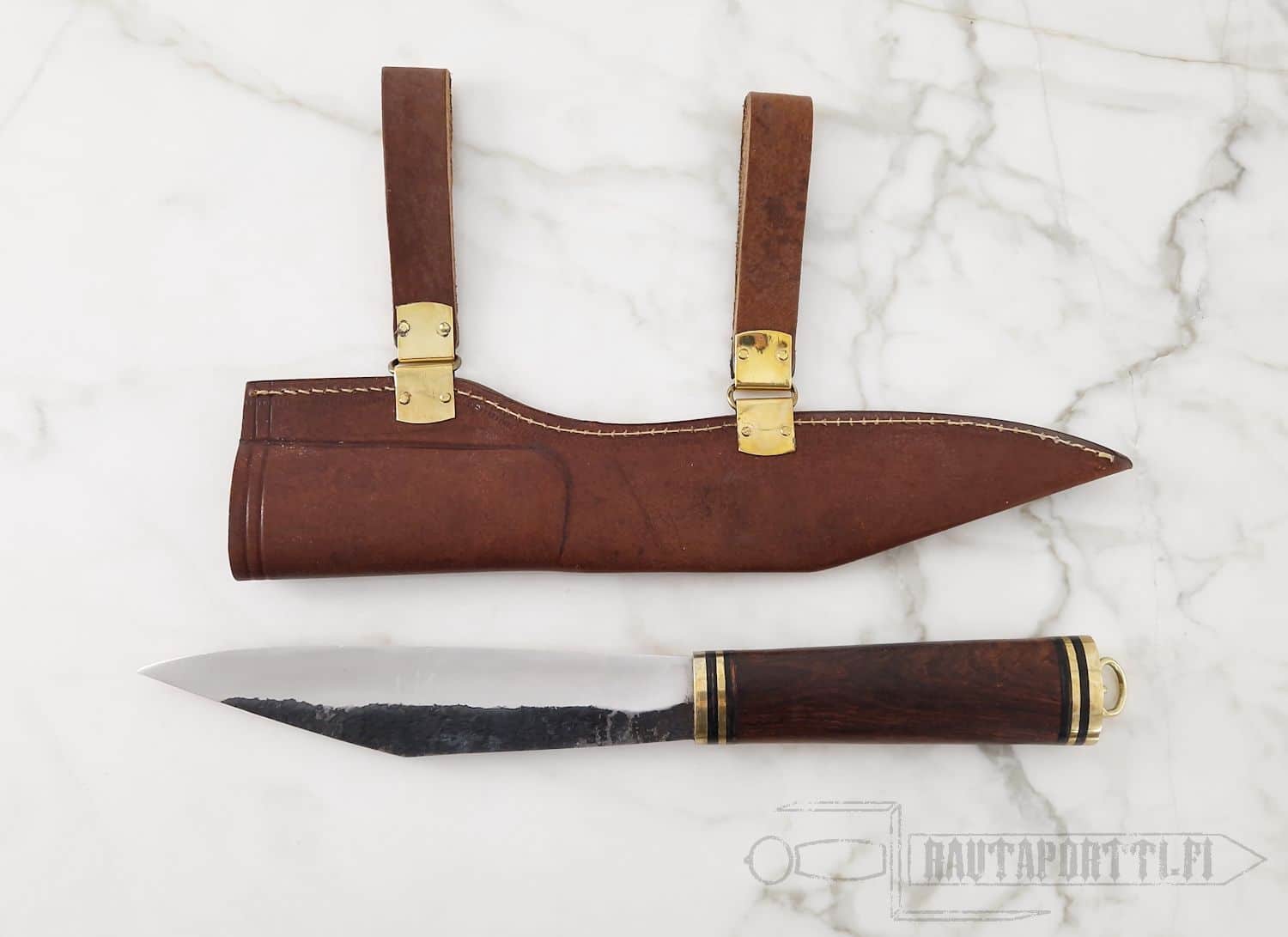 Hand Forged Viking Seax with Horizontal Sheath - Image 2