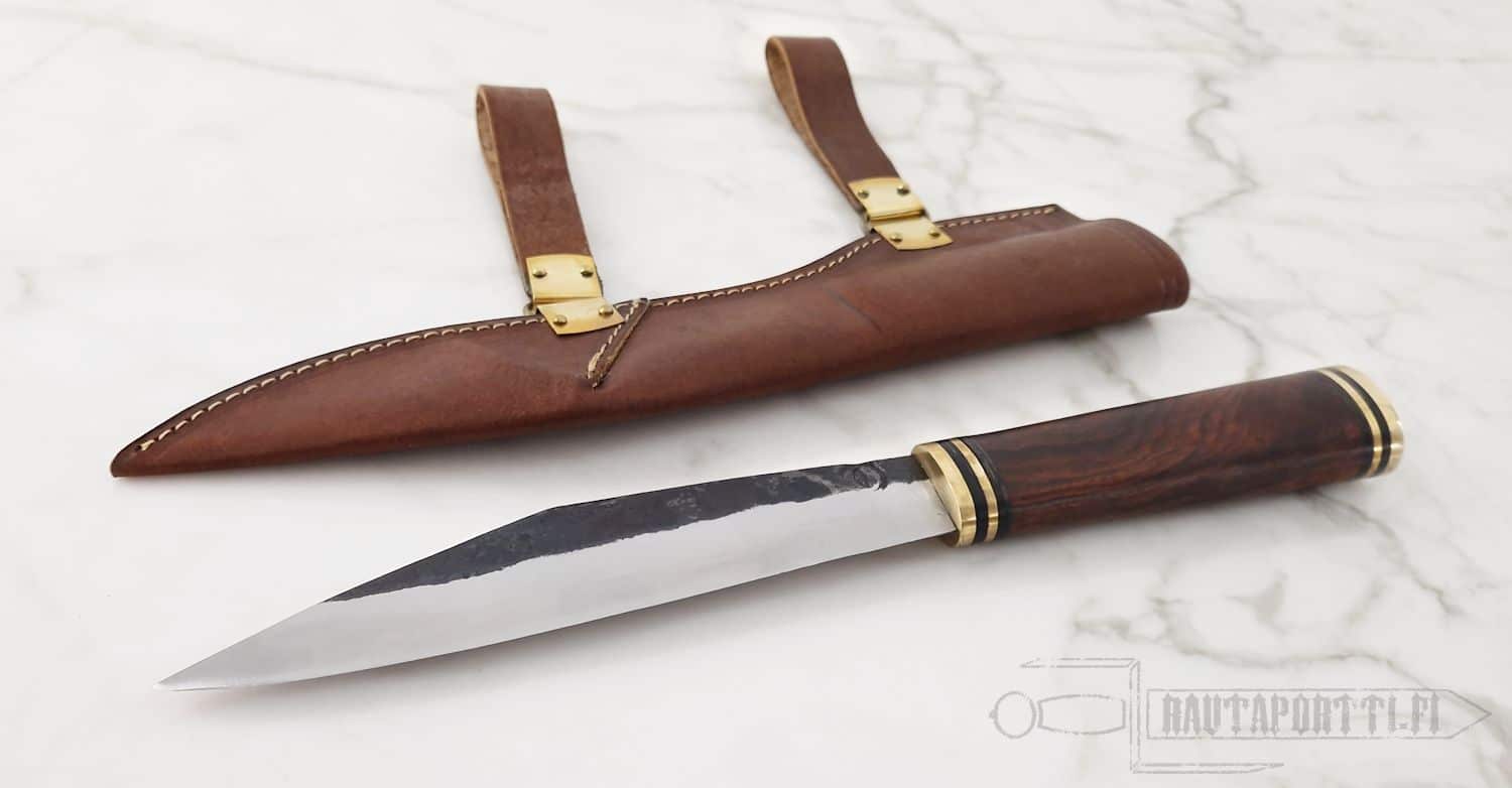 Hand Forged Viking Seax with Horizontal Sheath - Image 3